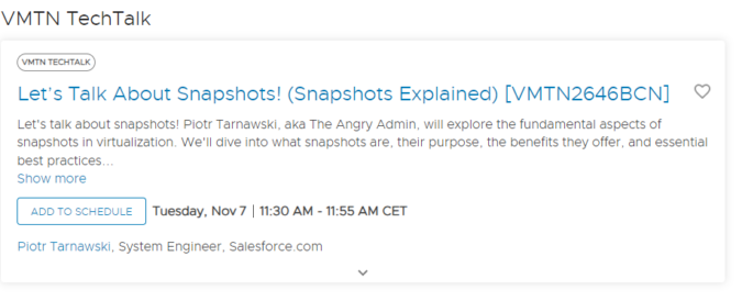 Angry Admin has a session at VMware Explore in Barcelona – Angry Admin